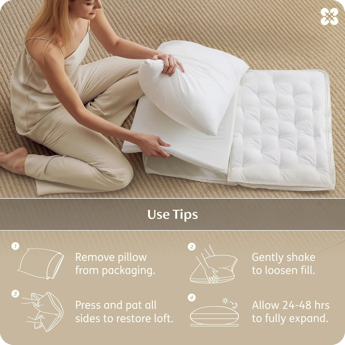 Bedsure 3-in-1 Adjustable Pillow King Size for Back Stomach Side Sleepers, 3/5.5/7 Inches Custom Height, CertiPUR-US Memory Foam & Down Alternative Fill, 100% Cotton Cover, PureWoven, 33"x17", 1 Pack