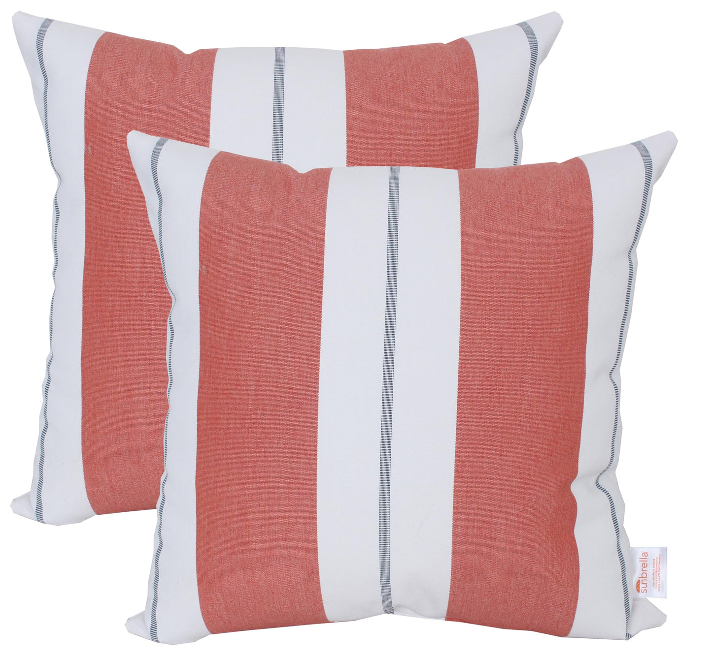 Outdoor/Indoor Sunbrella Throw Pillow Cover Only Square Set of 2 Pieces 18 inch x 18 inch Maxim Heather Beige Stripe - Insert Not Included