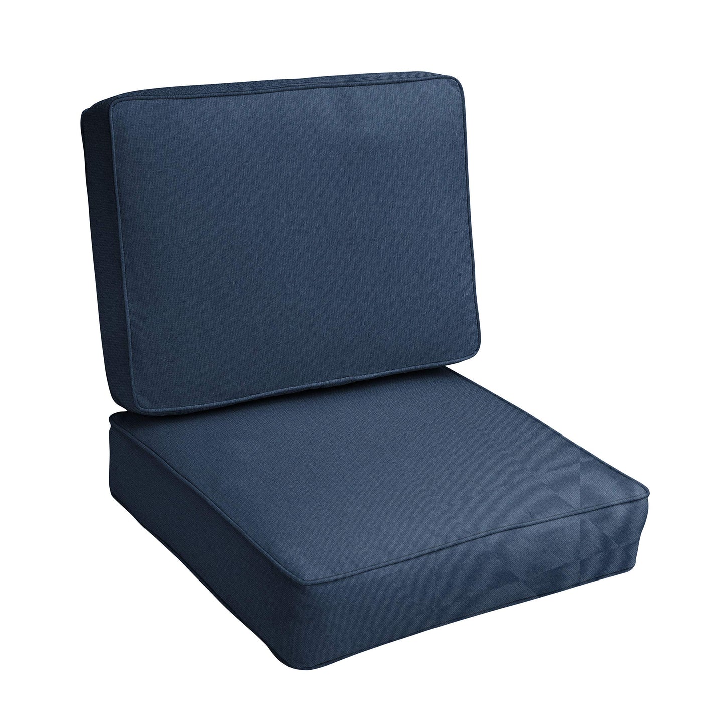 Sorra Home Sunbrella Deep Seating Cushion Set - Outdoor Chair Pad & Back Pillow, Water & Fade Resistant for Patio Furniture with Plush Foam - Lido Indigo (23" x 25" x 5")