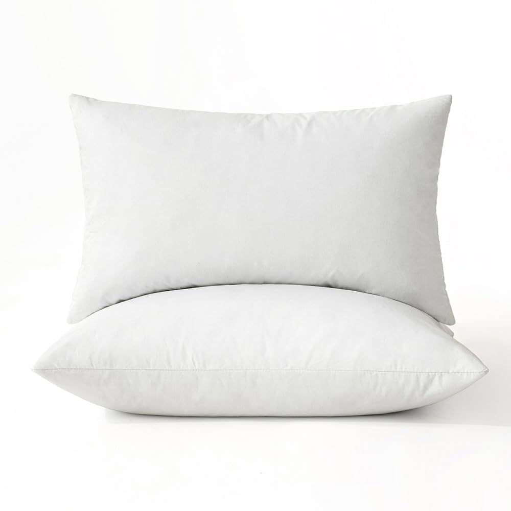 MIULEE Pillow Inserts 18x18 (Pack of 4,White), Down Feather Throw Pillow Inserts, Premium Fluffy Stuffer Throw Pillows Cotton Fabric for Sofa Bed Couch