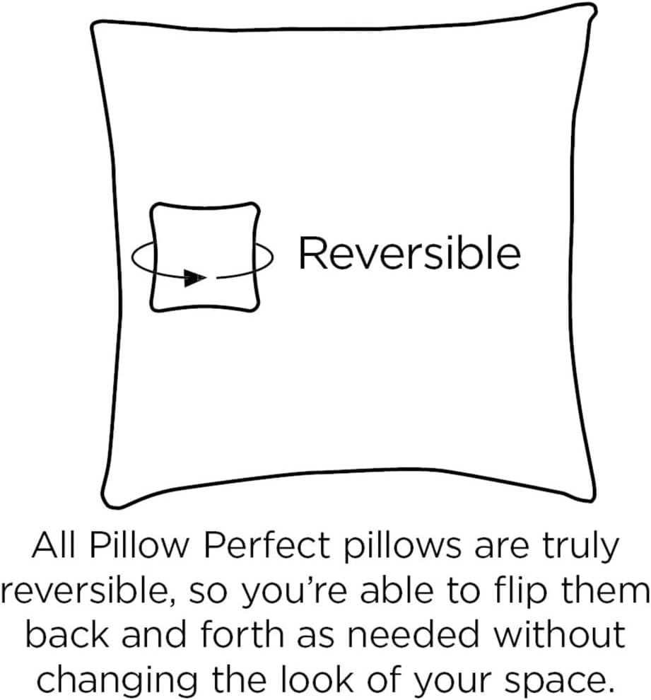 Pillow Perfect Floral Indoor/Outdoor Accent Throw Pillow, Plush Fill, Weather, and Fade Resistant, Large Throw - 18.5" x 18.5", Brown/Green Coventry, 2 Count