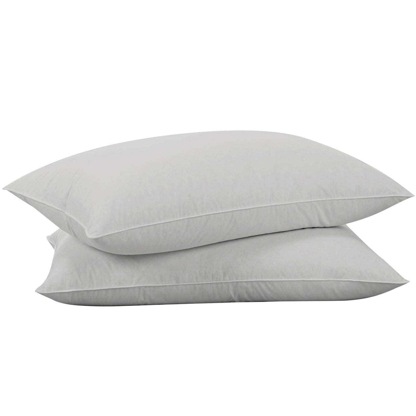 puredown® Goose Feathers and Down White Pillows with 100% Soft Cotton Cover, Bed Sleeping Hotel Collection Pillows Set of 2 King Size
