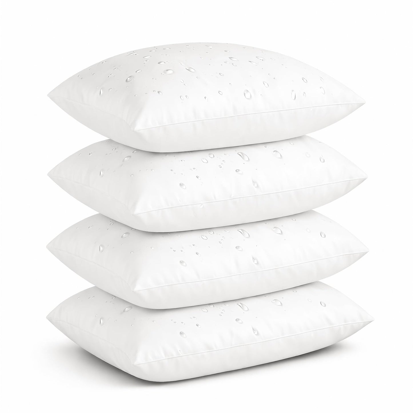 Oubonun 20x20 Outdoor Pillow Inserts (Pack of 4) - Square Waterproof Throw Pillow - Decorative Throw Pillows Insert for Couch Sofa Bed Patio Furniture - White Pillows
