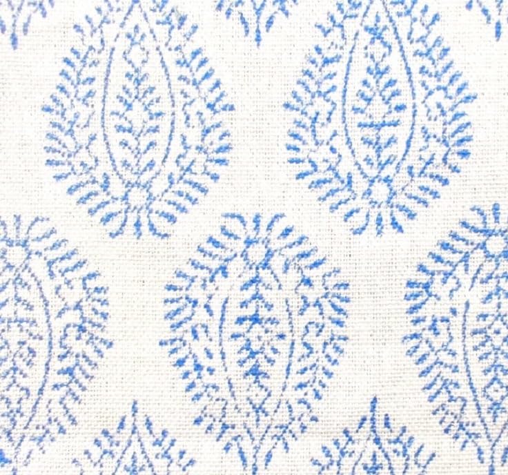 ATOSII Block Print Throw Pillow Cushion Covers, 20 X 20 - Set of 2, Decorative Couch Pillows for Living Room Bed Sofa, 100% Cotton Canvas Pillow Case for Home Decor & Outdoors - Clover Blue