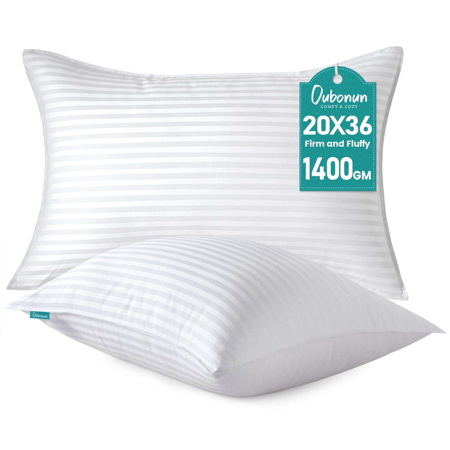 Oubonun 18 x 18 Throw Pillow Inserts, Firm and Fluffy Decorative Square Pillows for Couch Bed Sofa with Soft Cotton Cover White Cushion with Down Alternative Pack of 4