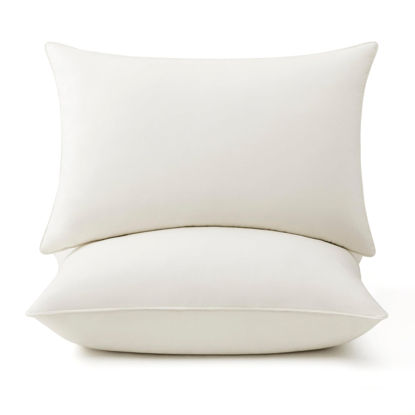 puredown® Goose Feathers and Down White Pillows with 100% Soft Cotton Cover, Bed Sleeping Hotel Collection Pillows Set of 2 King Size