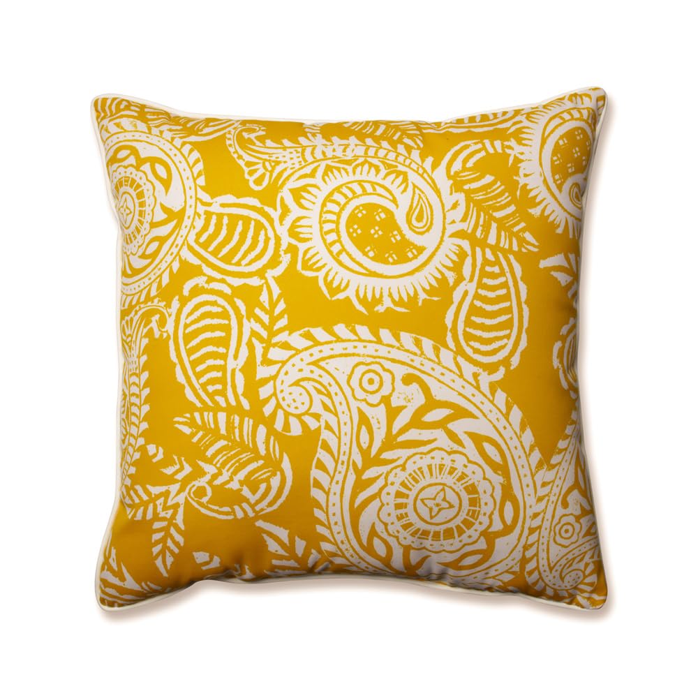 Pillow Perfect Paisley Indoor/Outdoor Accent Throw Pillow, Plush Fill, Weather, and Fade Resistant, Lumbar - 11.5" x 18.5" , Blue/Multi Ummi, 2 Count