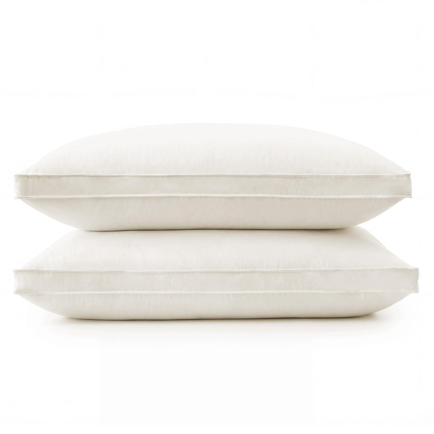 puredown® Goose Feathers and Down White Pillows with 100% Soft Cotton Cover, Bed Sleeping Hotel Collection Pillows Set of 2 King Size