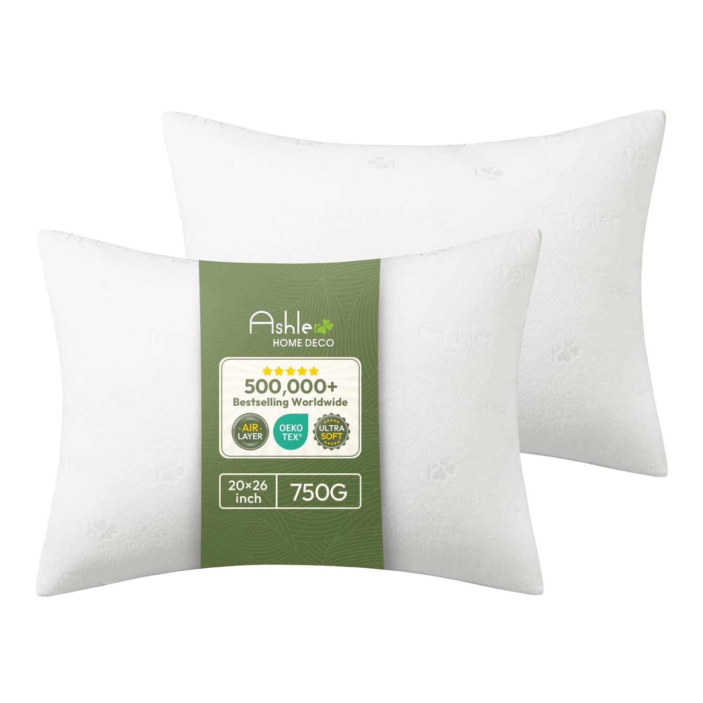 Ashler Throw Pillow Inserts 24 x 24 Inches Set of 4,Firm and Fluffy Decorative Square Pillows with Air Layer, Indoor Square Cushion Stuffer for Couch Bed Sofa and Living Room