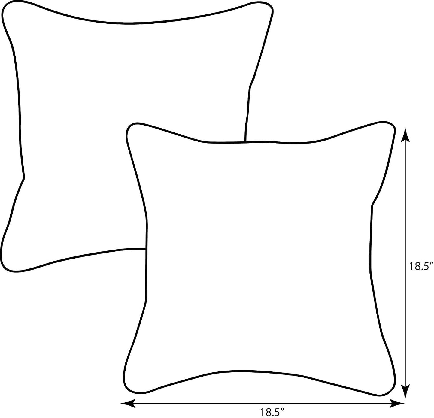 Pillow Perfect Botanical Indoor/Outdoor Throw Pillows, 2 Count, Large - 18.5" x 18.5", Green/Ivory Key Cove
