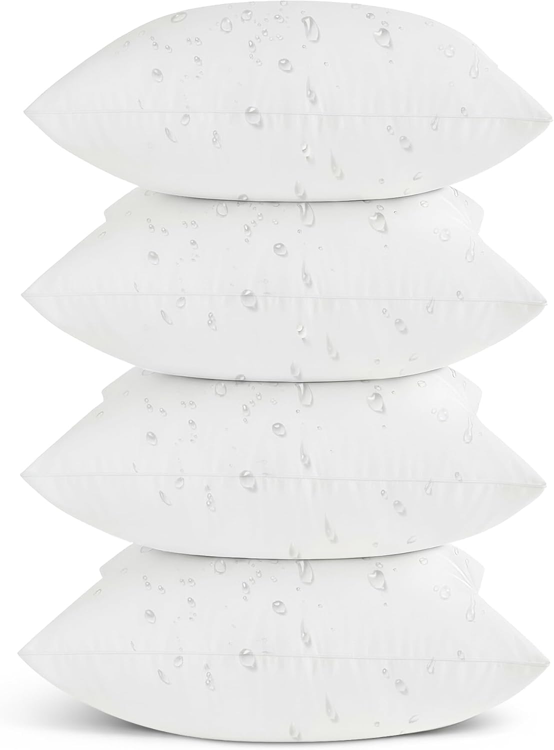 Oubonun 20x20 Outdoor Pillow Inserts (Pack of 4) - Square Waterproof Throw Pillow - Decorative Throw Pillows Insert for Couch Sofa Bed Patio Furniture - White Pillows