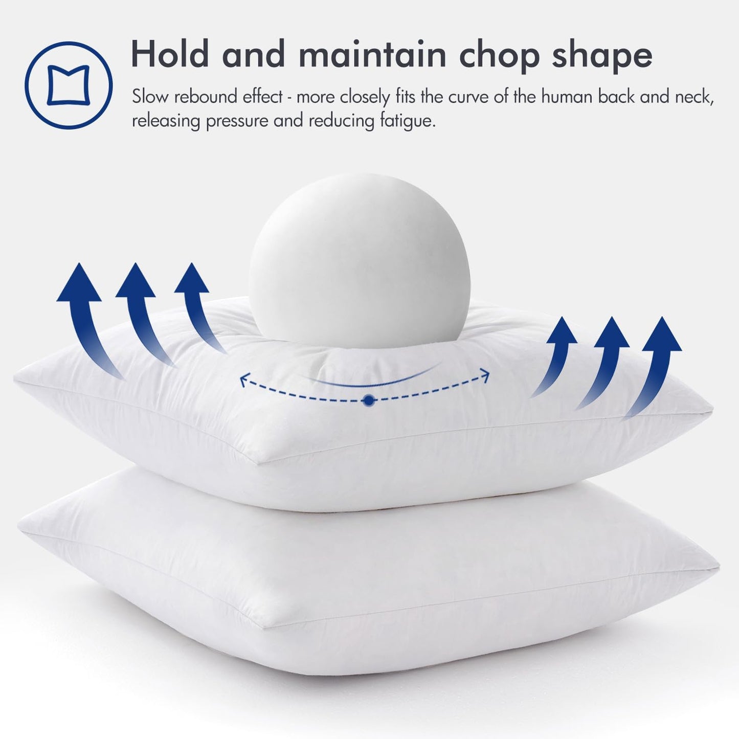 MIULEE Pillow Inserts 18x18 (Pack of 4,White), Down Feather Throw Pillow Inserts, Premium Fluffy Stuffer Throw Pillows Cotton Fabric for Sofa Bed Couch
