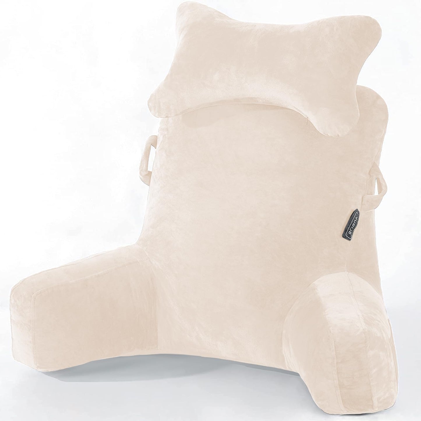 SLIGUY Reading Pillow Extra Large 31" Bed Rest Pillow with Detachable Neck Roll for Sitting in Bed or Couch Adult Back Pillow for Watching TV/Gaming/Relaxing
