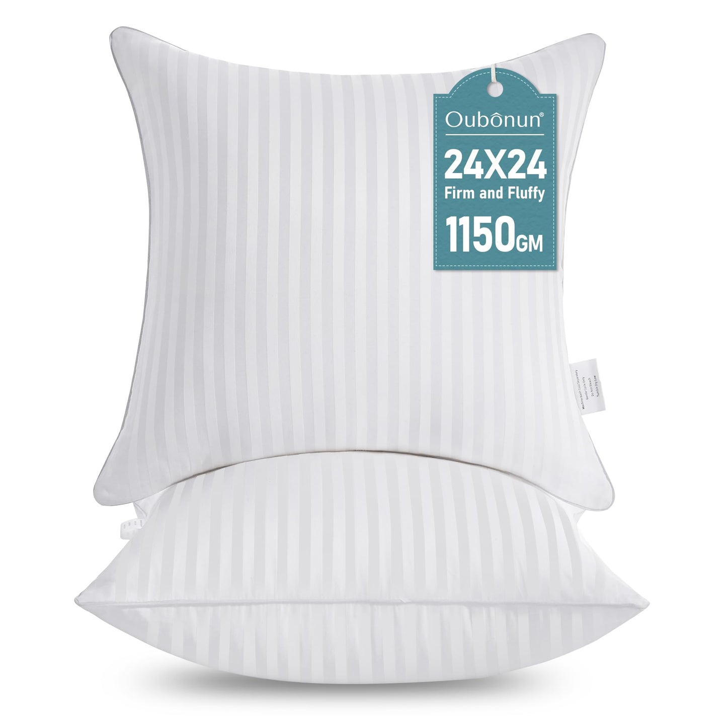 Oubonun 18 x 18 Throw Pillow Inserts, Firm and Fluffy Decorative Square Pillows for Couch Bed Sofa with Soft Cotton Cover White Cushion with Down Alternative Pack of 4