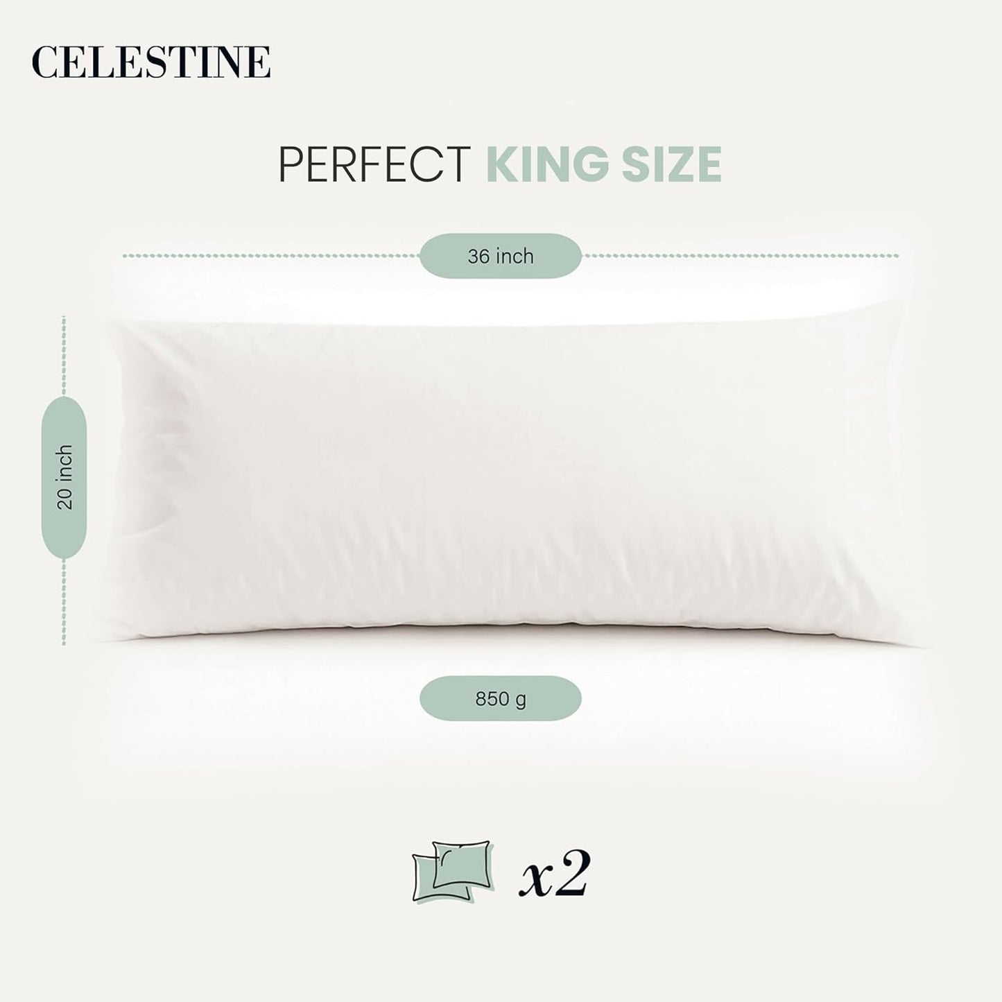 King Size Bed Pillows Set of 4 – Soft & Supportive Down Alternative Microfiber Filling, Plush White 36x20 Sleeping Pillows for Side and Back Sleepers, Breathable, Machine Washable