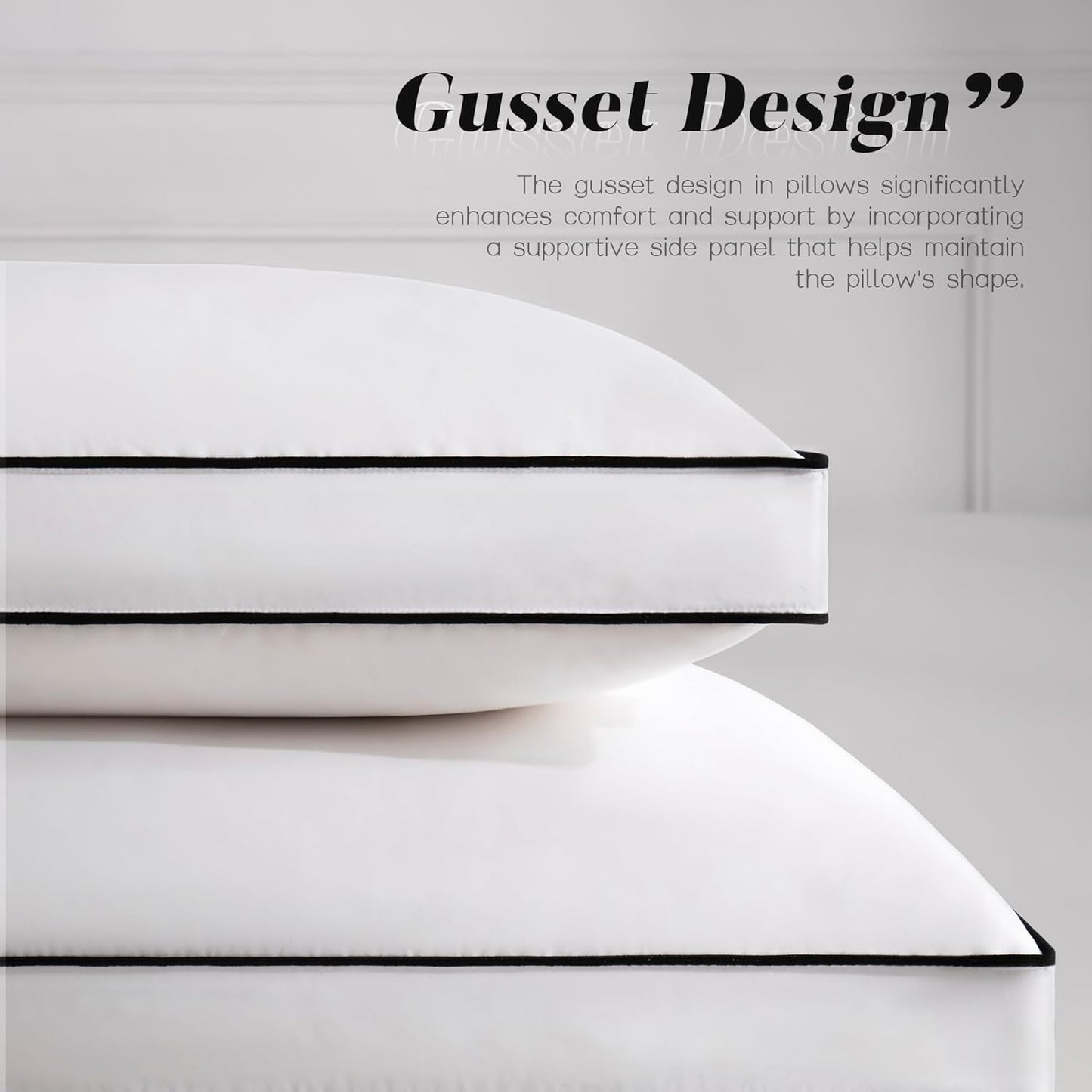 DOWNSTORIA Feather Down Pillows King Size Set of 2 with Gusset, Luxury Hotel Collection Bed Pillow 2 Pack, Down Surrounded Pillows for Sleeping, Soft Fluffy for Side, Back Sleepers 20x36 in.