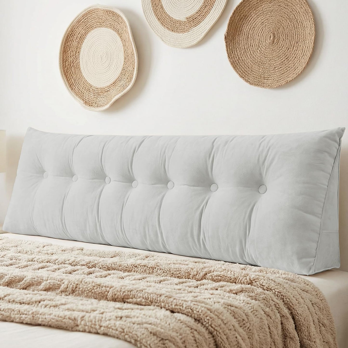 Triangular Wedge Reading Support Headboard Pillow with Removable Cover