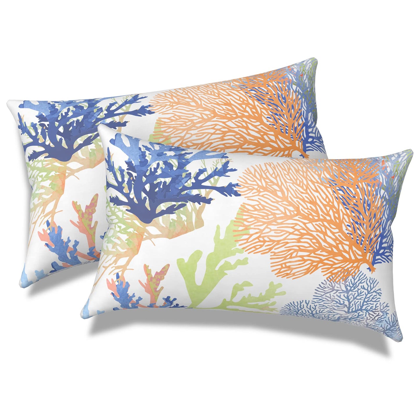 Outdoor 20x20 Inch Throw Pillows with Inners, Square Pillows Decorative Set of 2 for Home Garden Furniture, Paisley Multi