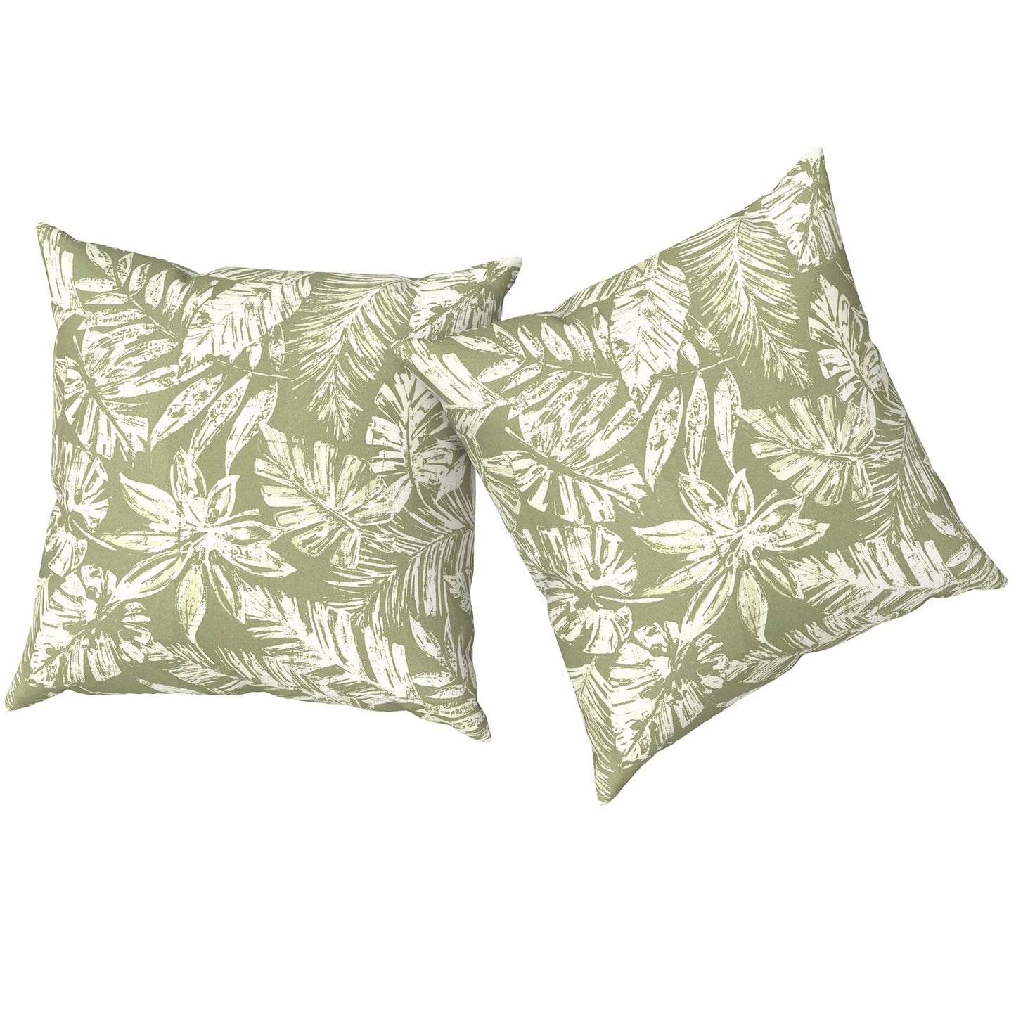 Outdoor Pillows for Patio Furniture 18x18 inch, Square Outdoor Throw Pillows with Inserts, Decorative Toss Pillows for Garden Couch Home Sofa Office Chair, Pack of 2, Clemens Noir Pink