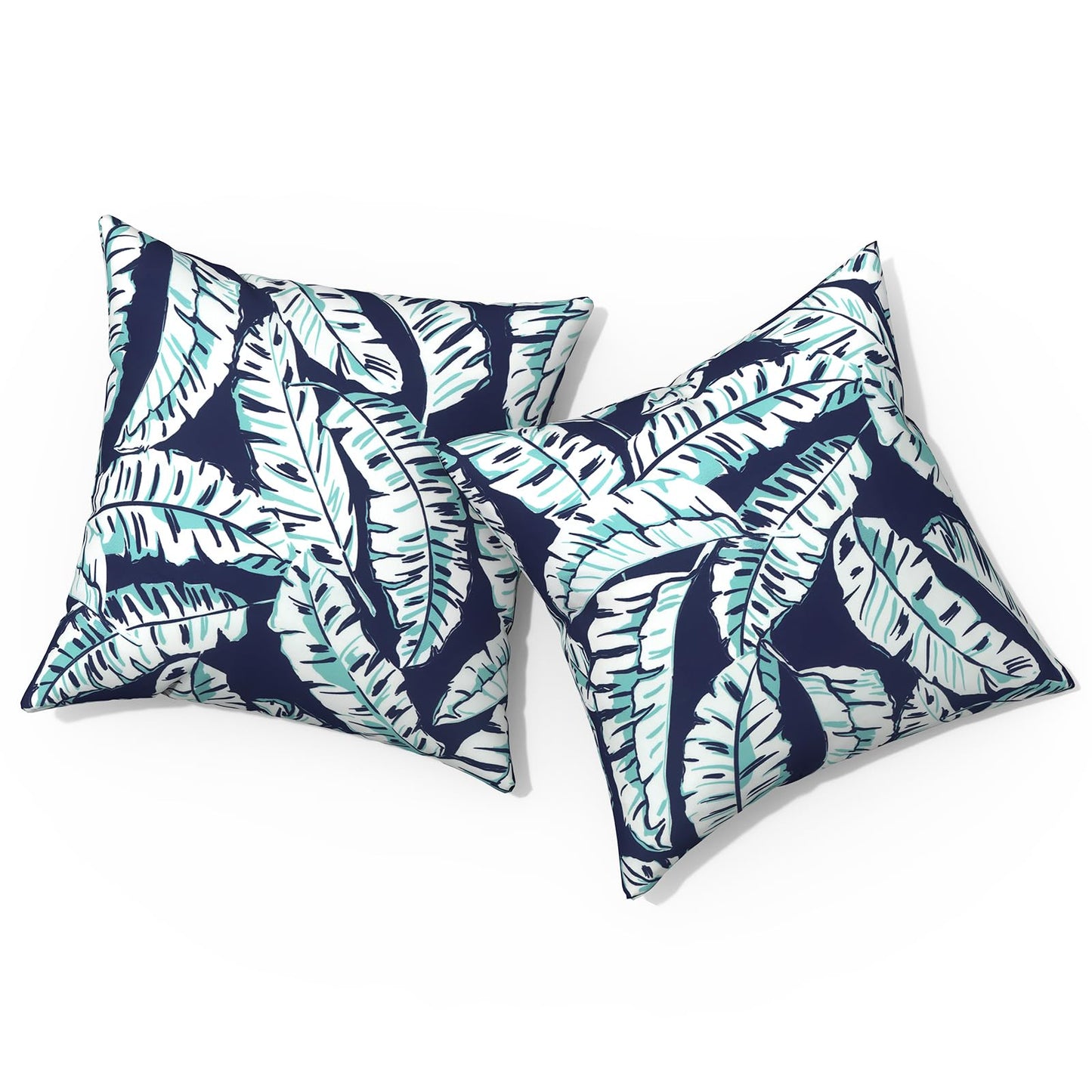Outdoor Pillows for Patio Furniture 18x18 inch, Square Outdoor Throw Pillows with Inserts, Decorative Toss Pillows for Garden Couch Home Sofa Office Chair, Pack of 2, Clemens Noir Pink