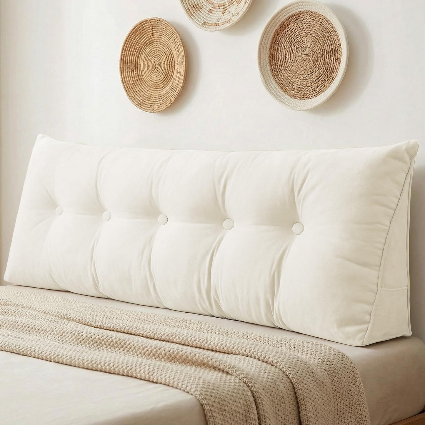 Triangular Wedge Reading Support Headboard Pillow with Removable Cover