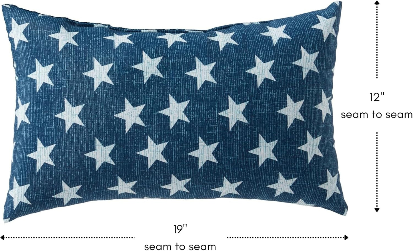 Greendale Home Fashions 2-Pack Outdoor 19x12 inch Rectangle Decorative Throw Pillow, Stars