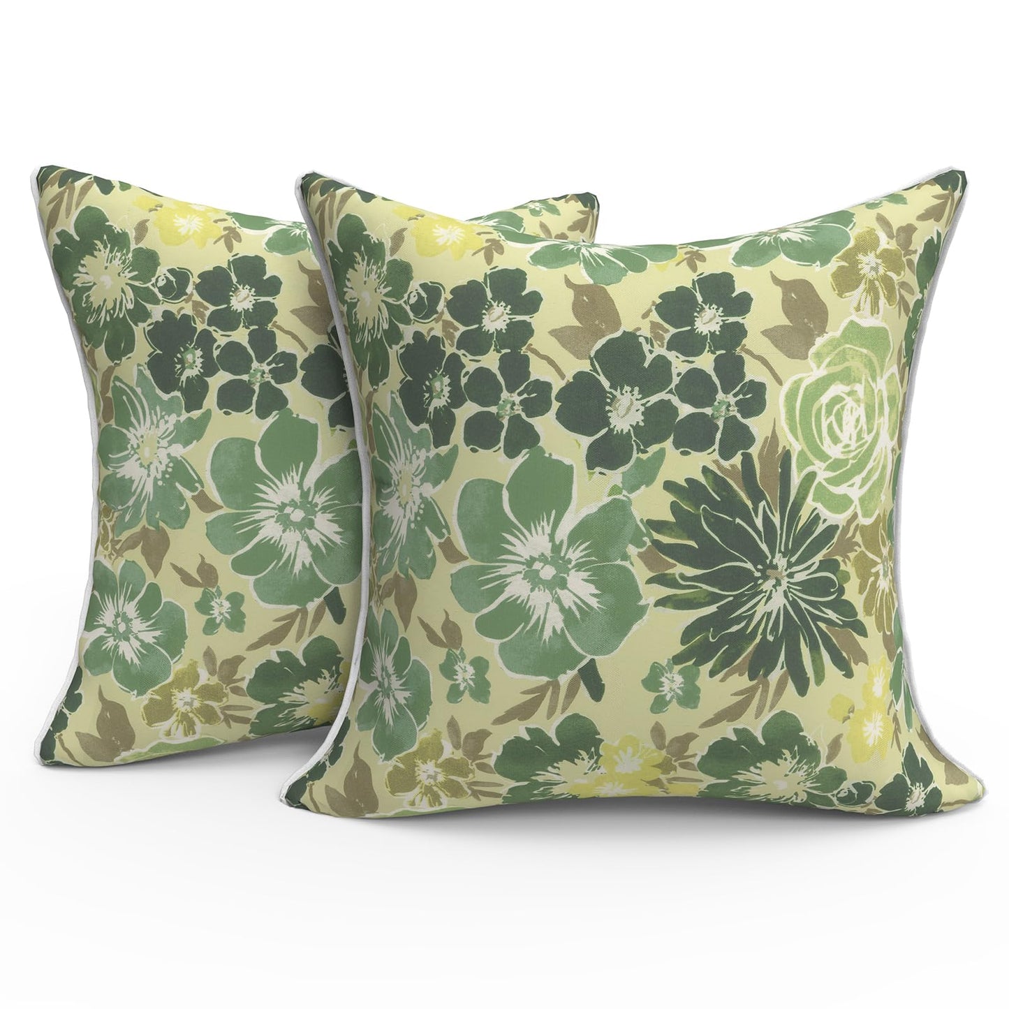 Outdoor 20x20 Inch Throw Pillows with Inners, Square Pillows Decorative Set of 2 for Home Garden Furniture, Paisley Multi