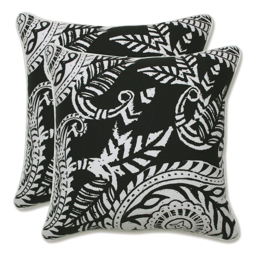 Pillow Perfect Paisley Indoor/Outdoor Accent Throw Pillow, Plush Fill, Weather, and Fade Resistant, Lumbar - 11.5" x 18.5" , Blue/Multi Ummi, 2 Count