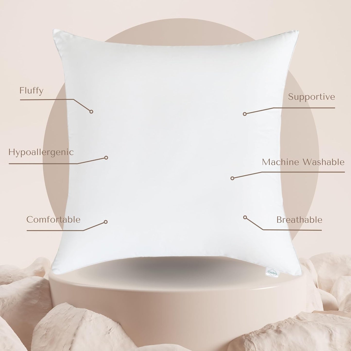 Down Alternative Decorative Pillow Insert Pack of 2