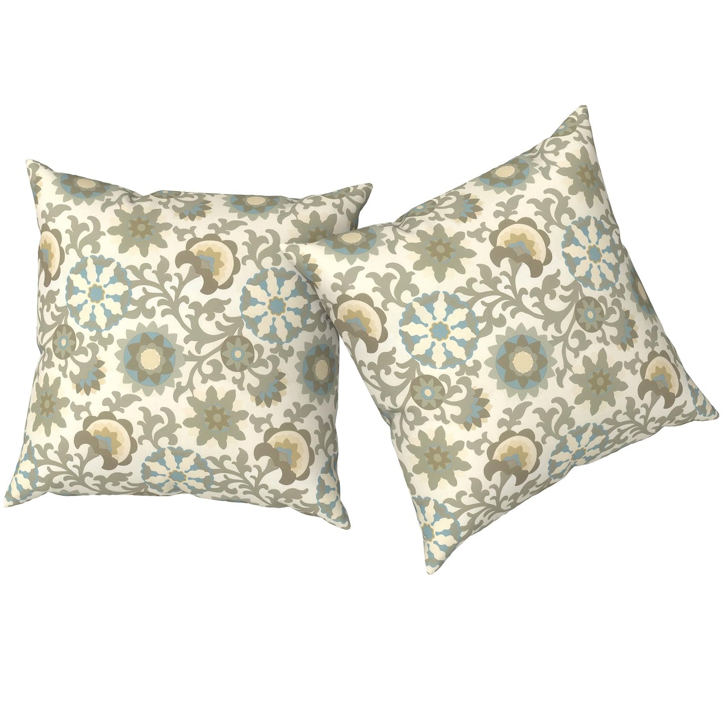 Outdoor Pillows for Patio Furniture 18x18 inch, Square Outdoor Throw Pillows with Inserts, Decorative Toss Pillows for Garden Couch Home Sofa Office Chair, Pack of 2, Clemens Noir Pink