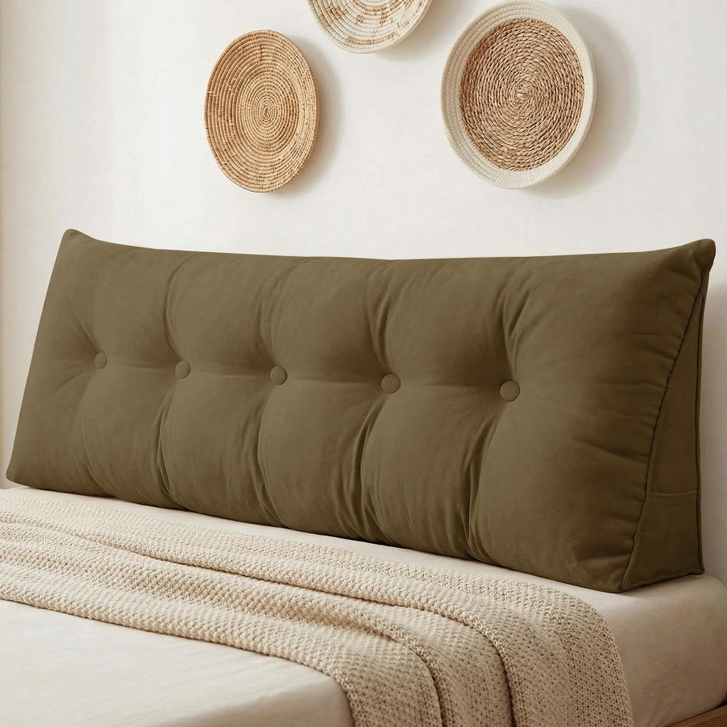 Triangular Wedge Reading Support Headboard Pillow with Removable Cover