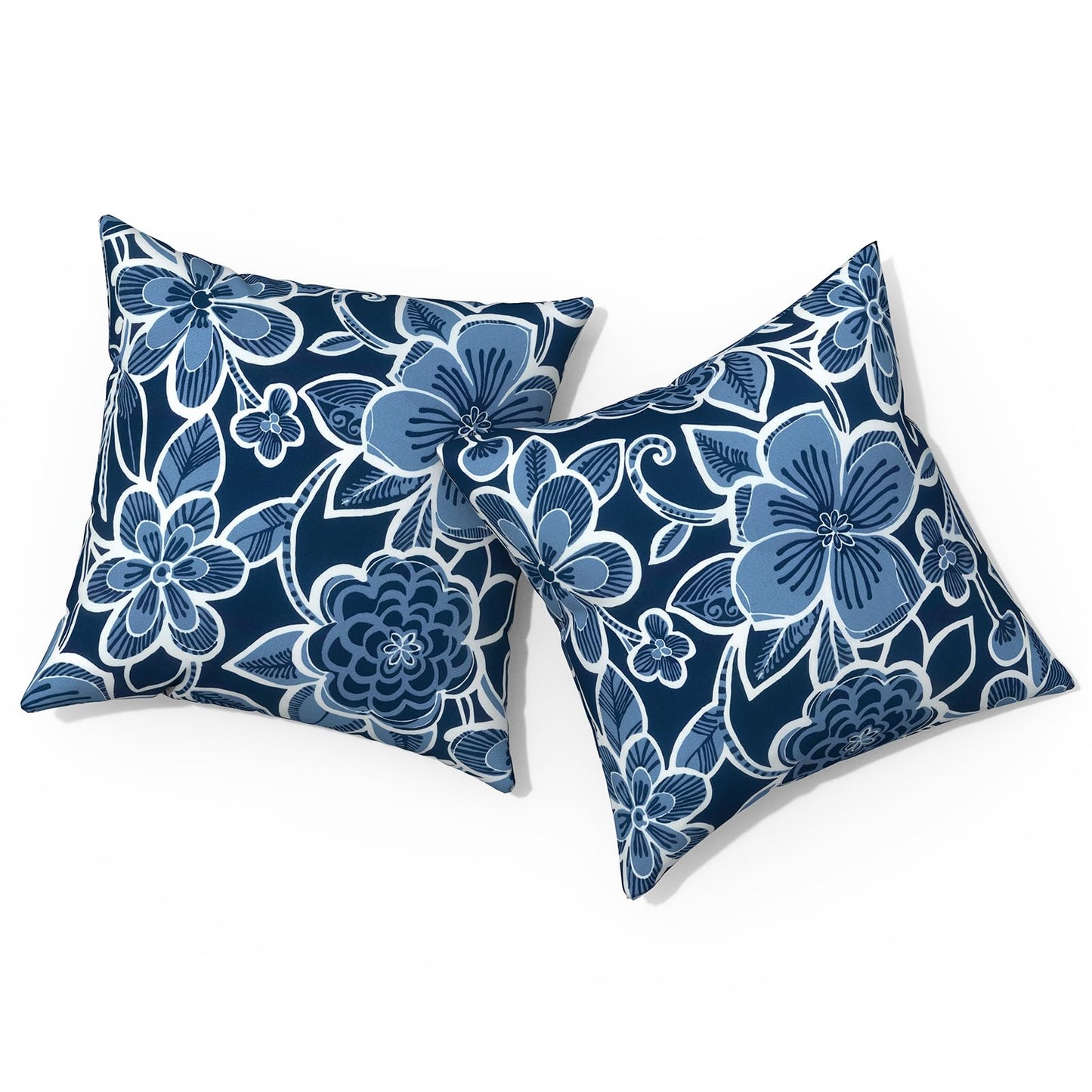 Outdoor Pillows for Patio Furniture 18x18 inch, Square Outdoor Throw Pillows with Inserts, Decorative Toss Pillows for Garden Couch Home Sofa Office Chair, Pack of 2, Clemens Noir Pink