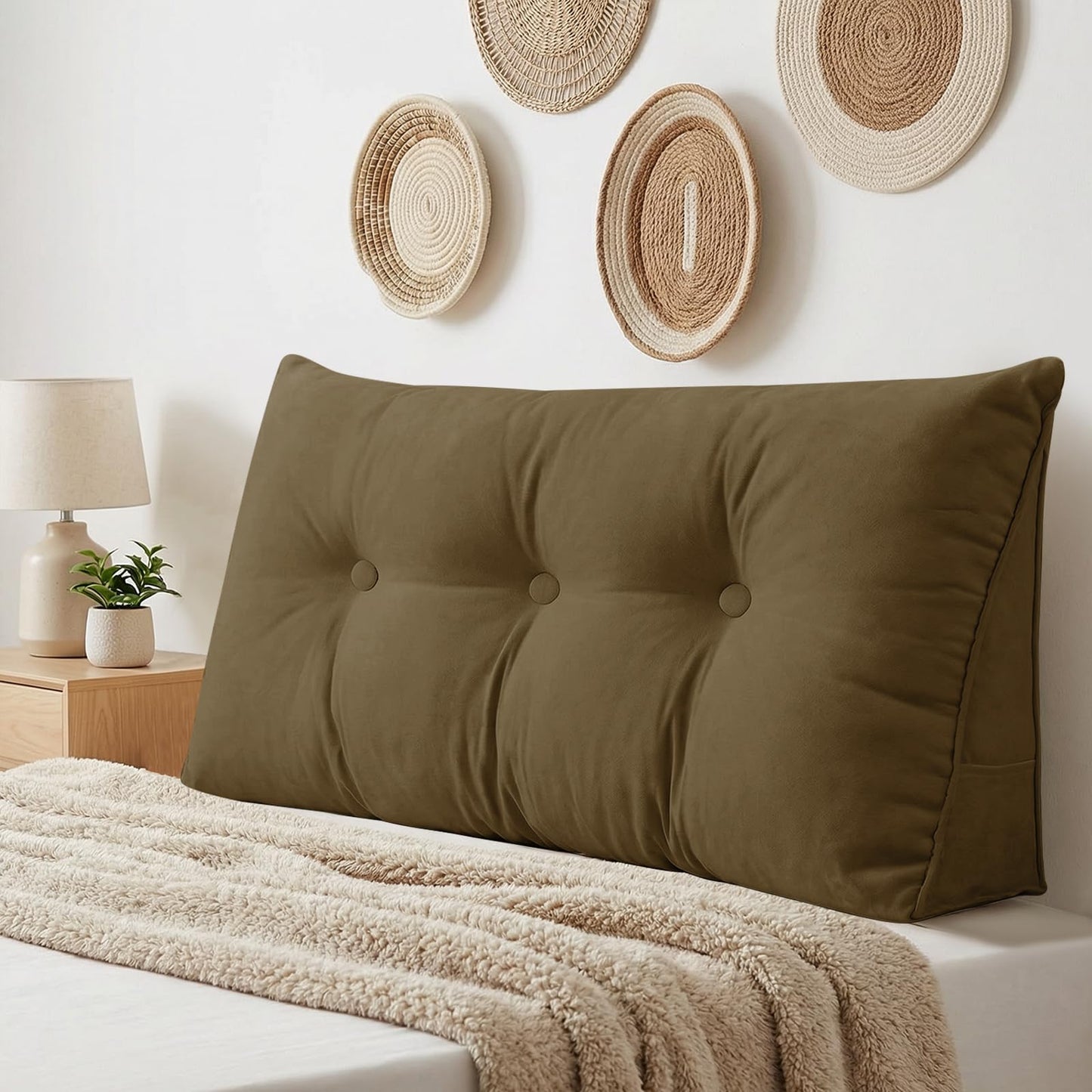 Triangular Wedge Reading Support Headboard Pillow with Removable Cover
