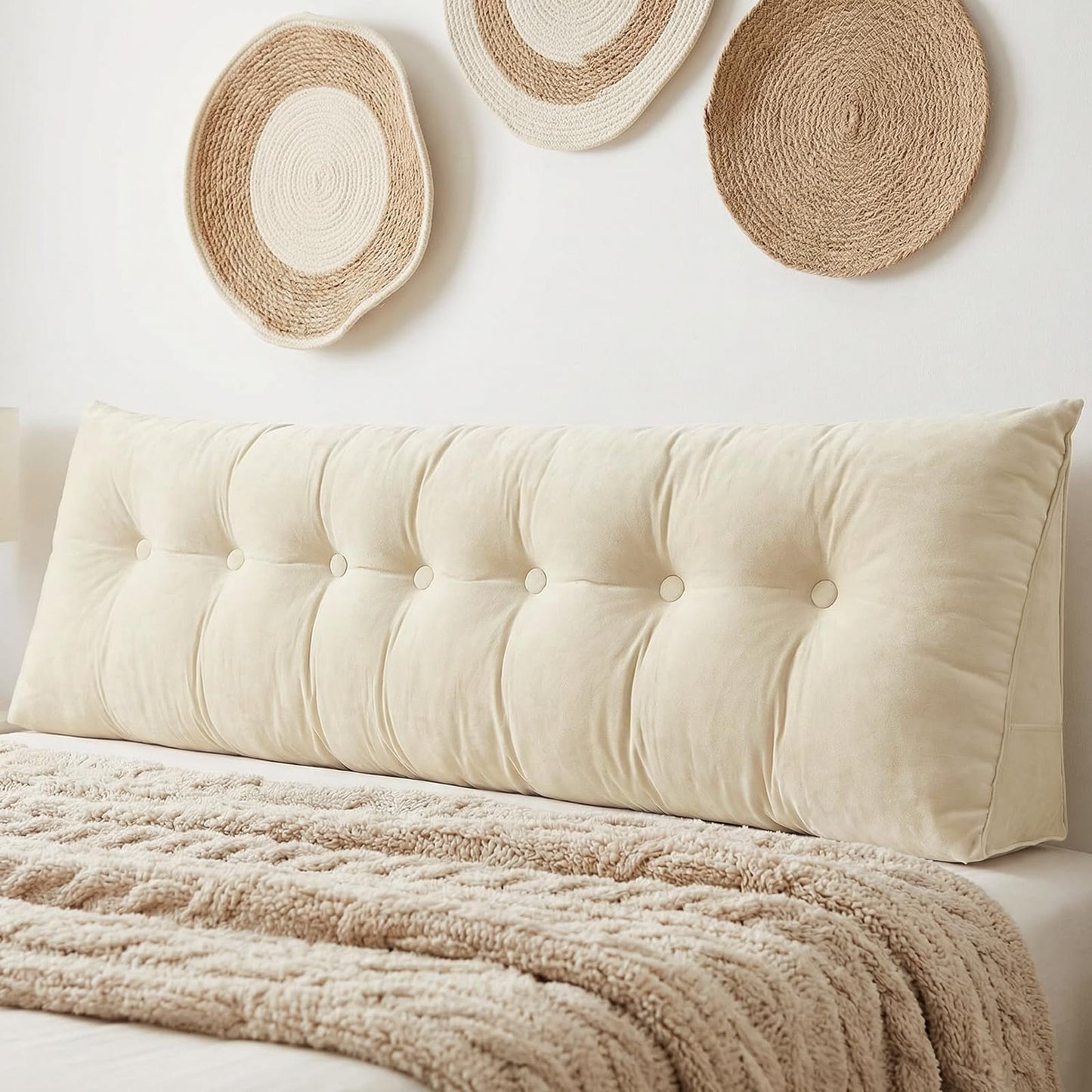 Triangular Wedge Reading Support Headboard Pillow with Removable Cover