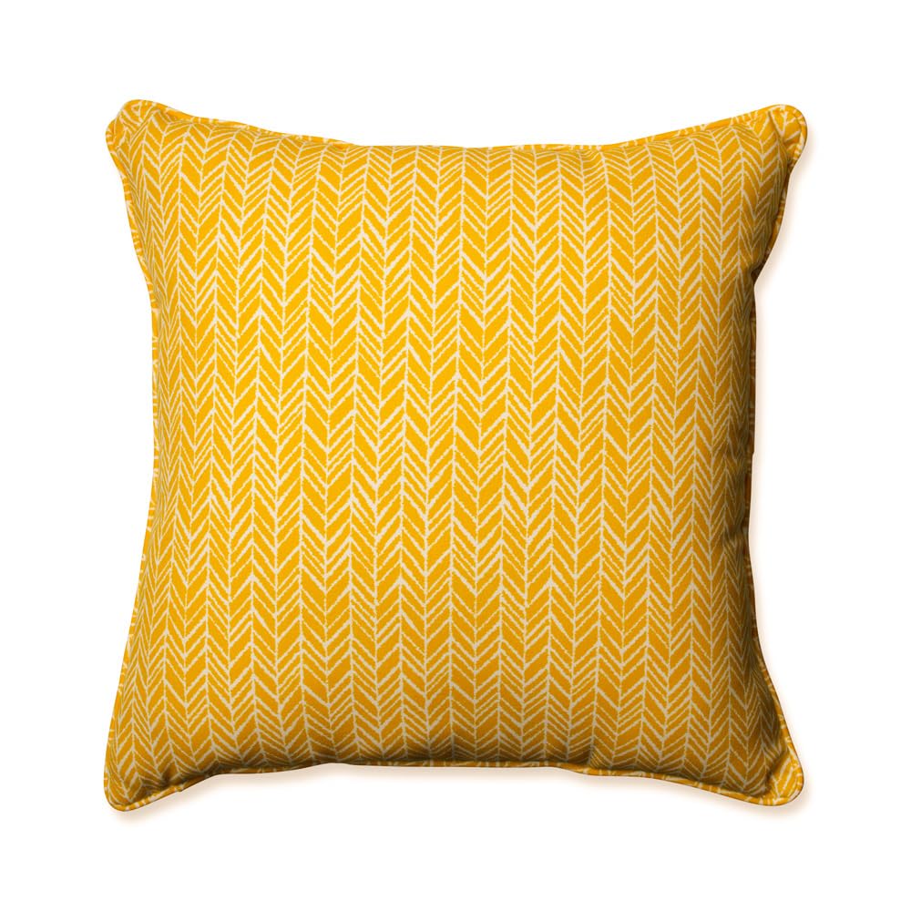 Pillow Perfect Outdoor/Indoor Herringbone Night Throw Pillows, 18.5" x 18.5", Black, 2 Pack