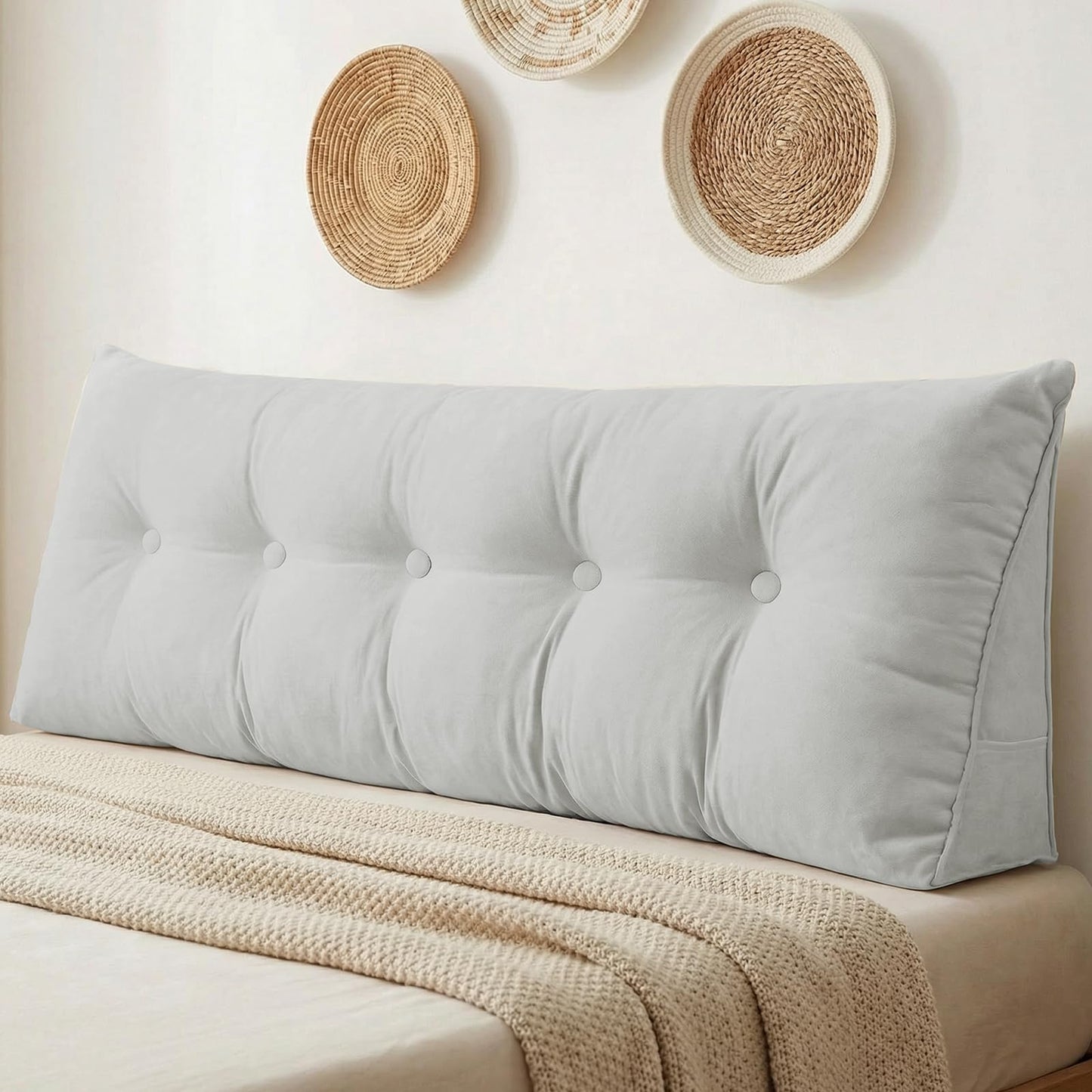 Triangular Wedge Reading Support Headboard Pillow with Removable Cover