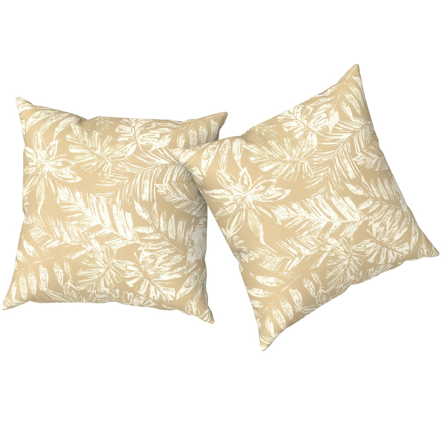 Outdoor Pillows for Patio Furniture 18x18 inch, Square Outdoor Throw Pillows with Inserts, Decorative Toss Pillows for Garden Couch Home Sofa Office Chair, Pack of 2, Clemens Noir Pink