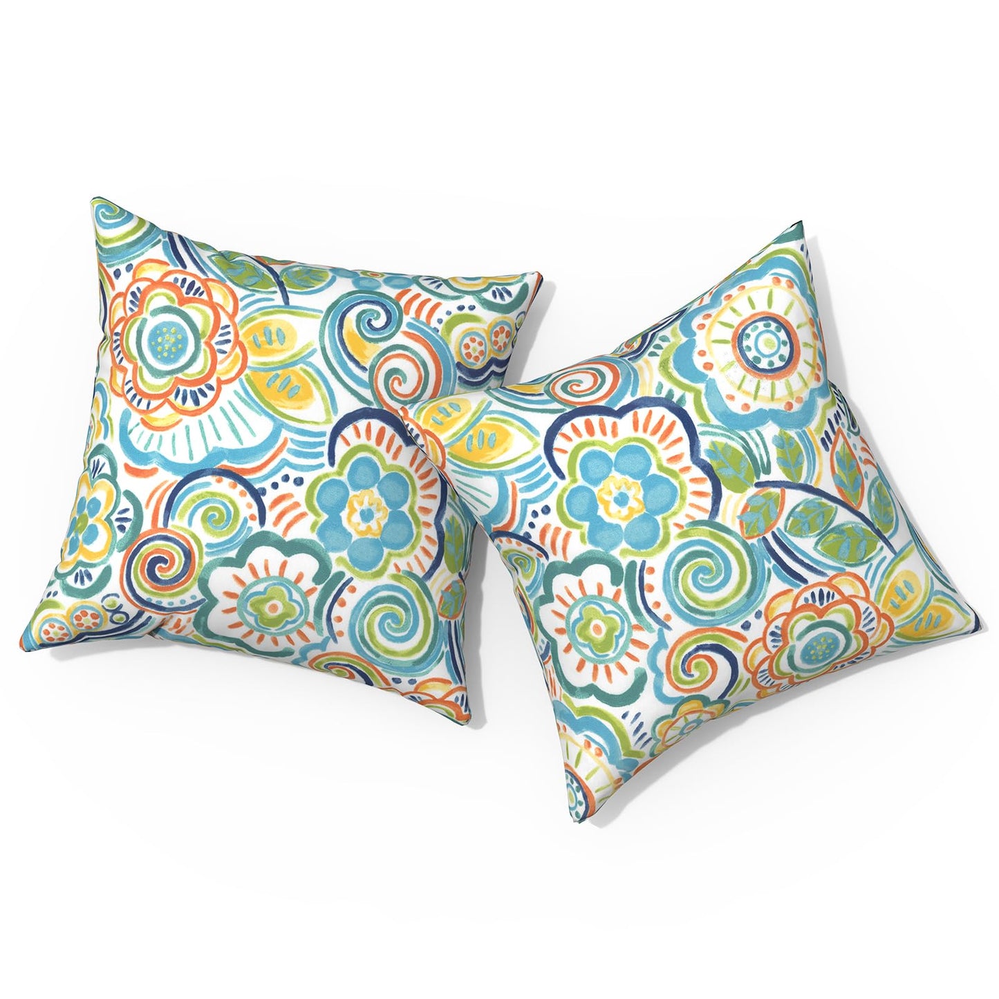 Outdoor Pillows for Patio Furniture 18x18 inch, Square Outdoor Throw Pillows with Inserts, Decorative Toss Pillows for Garden Couch Home Sofa Office Chair, Pack of 2, Clemens Noir Pink