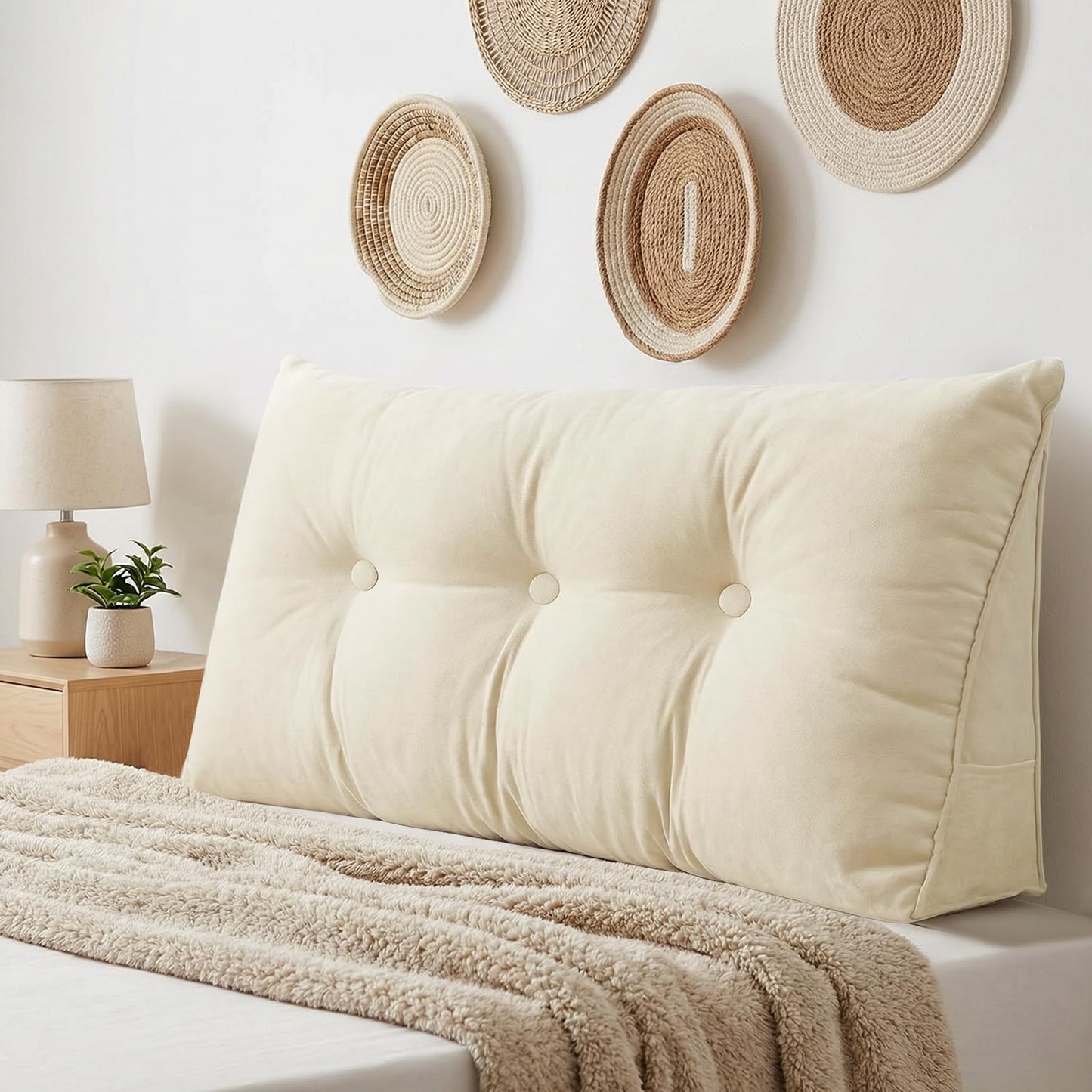 Triangular Wedge Reading Support Headboard Pillow with Removable Cover