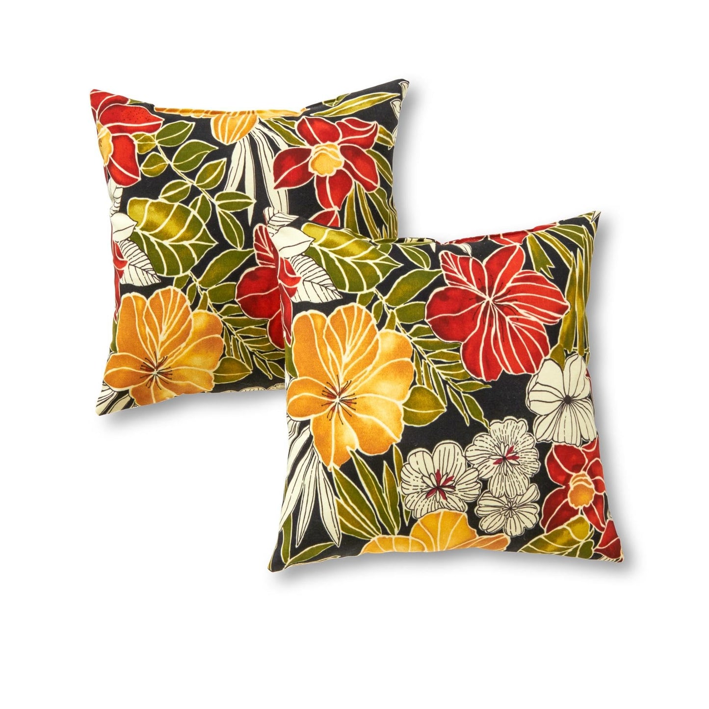 Set of 2 Outdoor Throw Pillows 17 x 17 Inch – Reversible Square Patio Accent Pillows – Weather-Resistant Polyester Fabric – Eco-Friendly Recycled Polyfiber Fill, Arctic Paisley