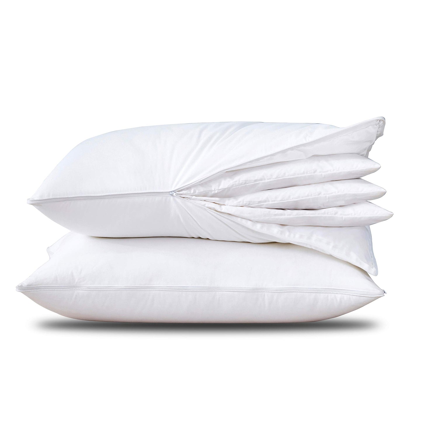 Three Geese Adjustable Layer Goose Feather Pillow,Assembled Bed Pillow, Soft Cotton Cover,Good for Side and Back Stomach Sleeper, Standard/Queen Size,Packaging Include 1 Pillow