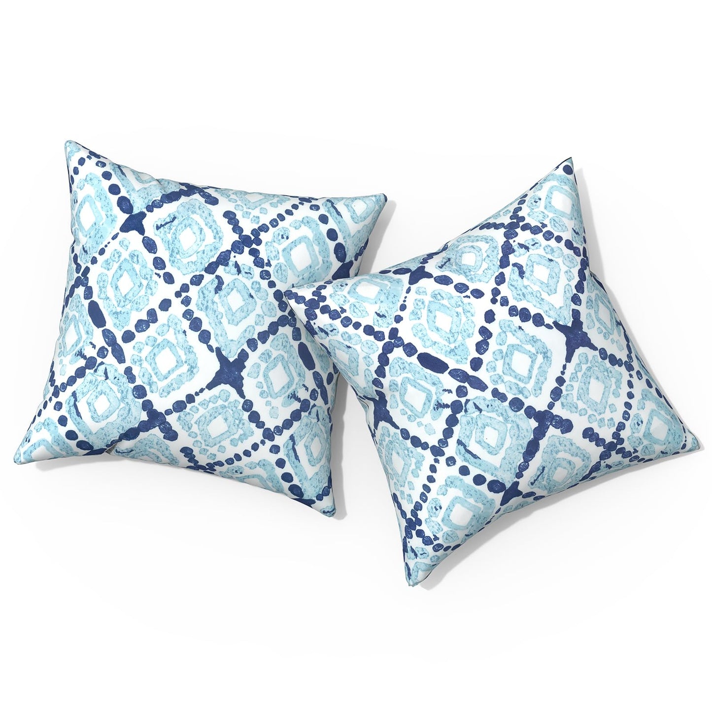 Outdoor Pillows for Patio Furniture 18x18 inch, Square Outdoor Throw Pillows with Inserts, Decorative Toss Pillows for Garden Couch Home Sofa Office Chair, Pack of 2, Clemens Noir Pink