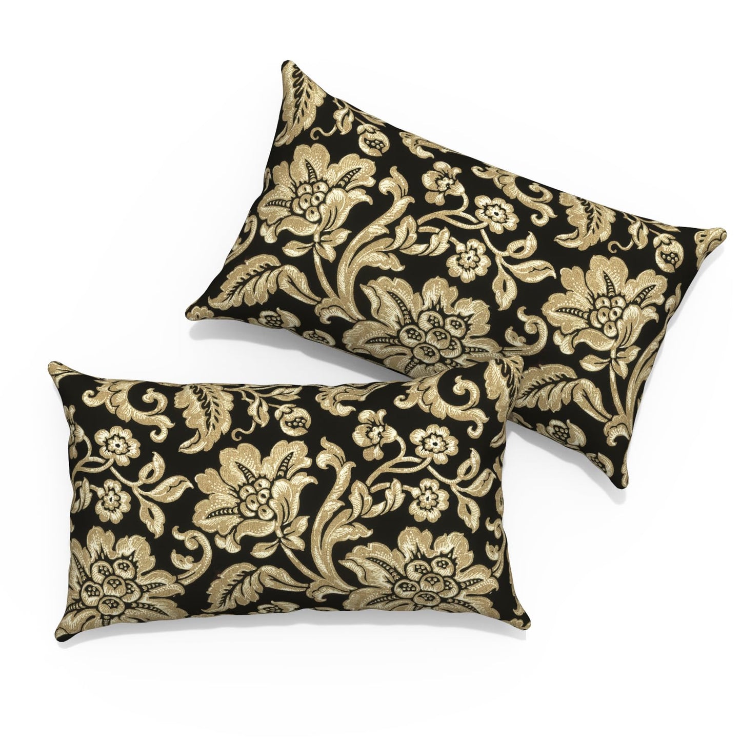 Outdoor Pillows for Patio Furniture 18x18 inch, Square Outdoor Throw Pillows with Inserts, Decorative Toss Pillows for Garden Couch Home Sofa Office Chair, Pack of 2, Clemens Noir Pink