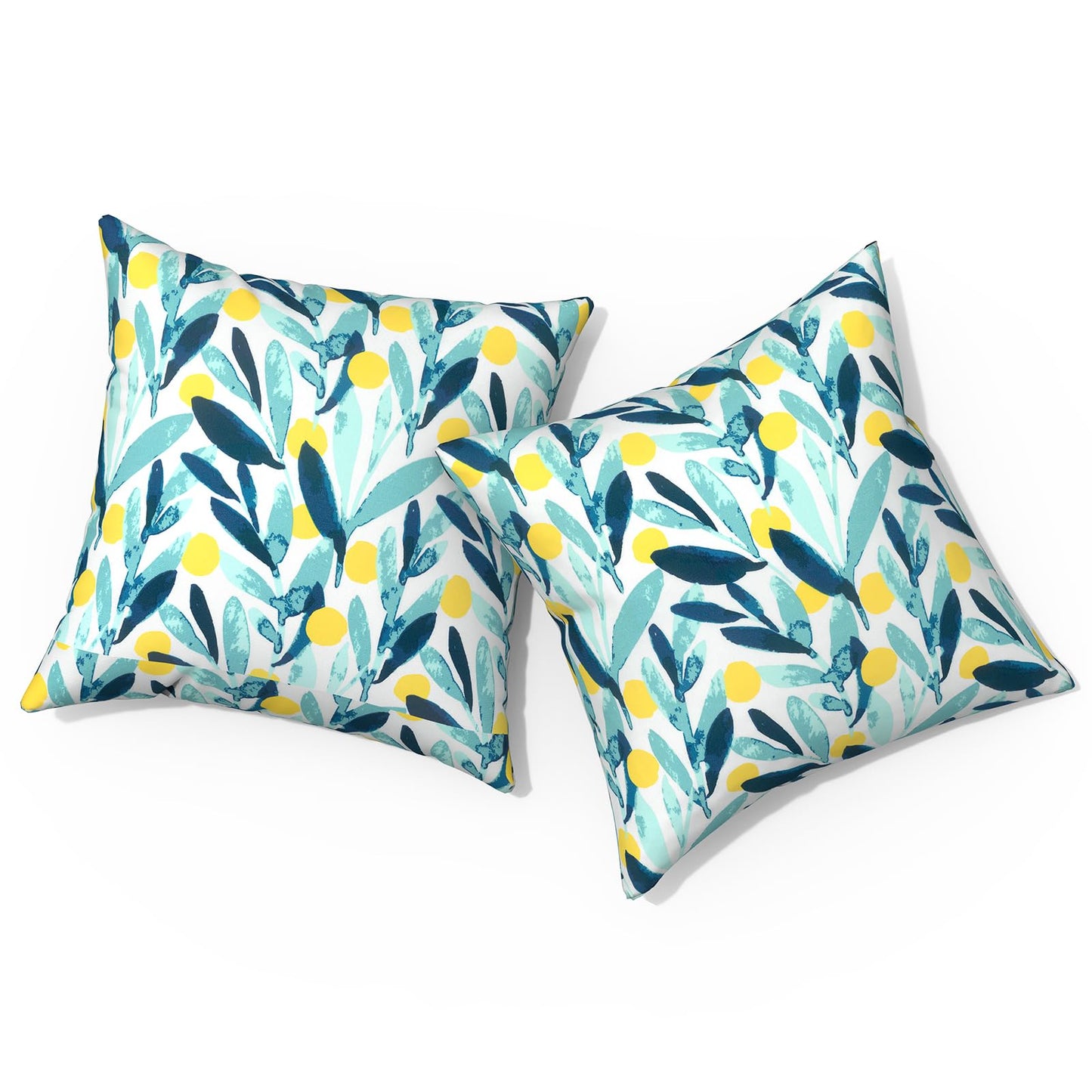 Outdoor Pillows for Patio Furniture 18x18 inch, Square Outdoor Throw Pillows with Inserts, Decorative Toss Pillows for Garden Couch Home Sofa Office Chair, Pack of 2, Clemens Noir Pink