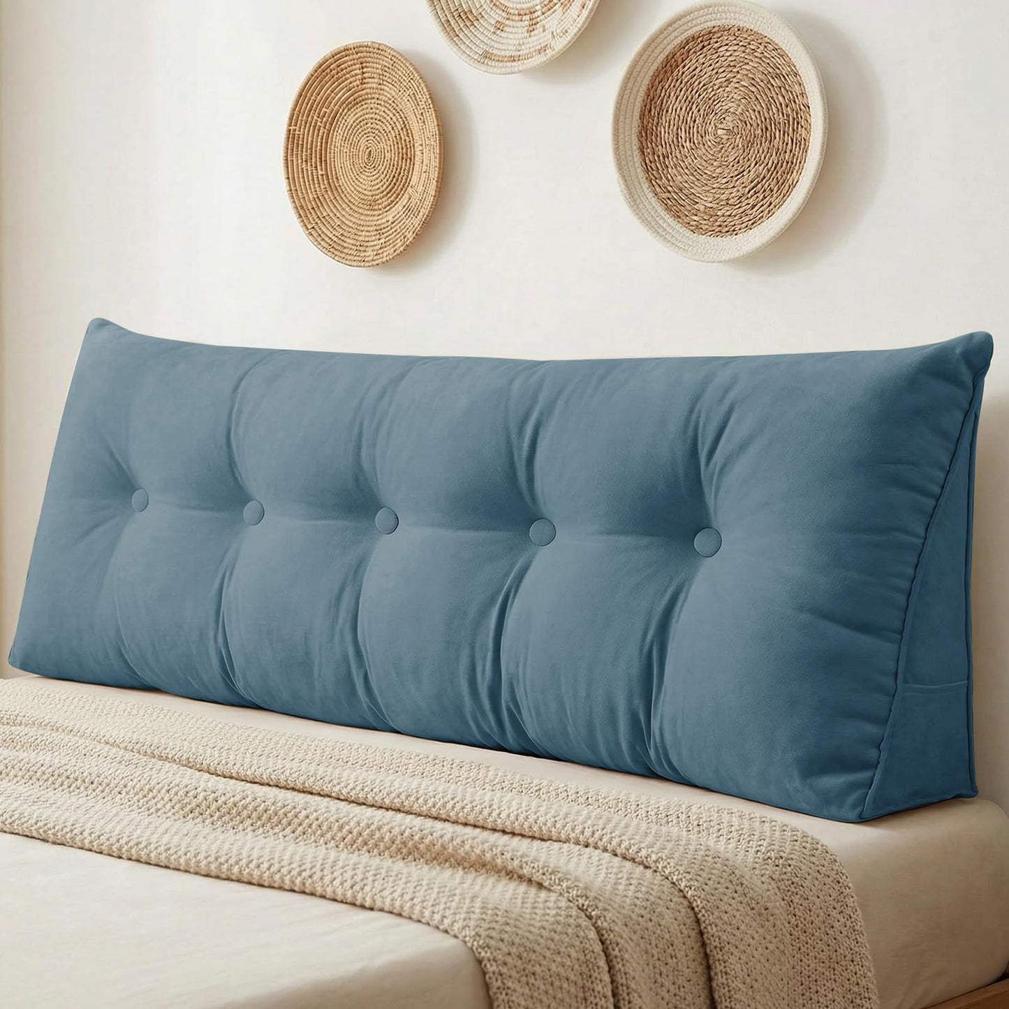 Triangular Wedge Reading Support Headboard Pillow with Removable Cover