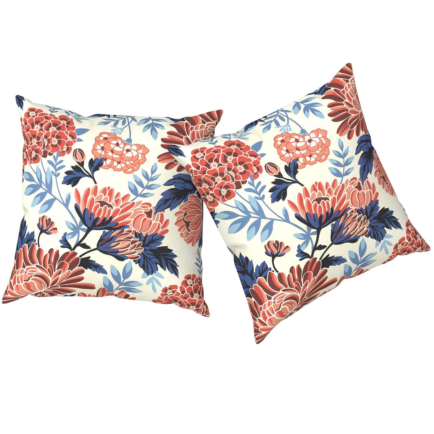 Outdoor Pillows for Patio Furniture 18x18 inch, Square Outdoor Throw Pillows with Inserts, Decorative Toss Pillows for Garden Couch Home Sofa Office Chair, Pack of 2, Clemens Noir Pink