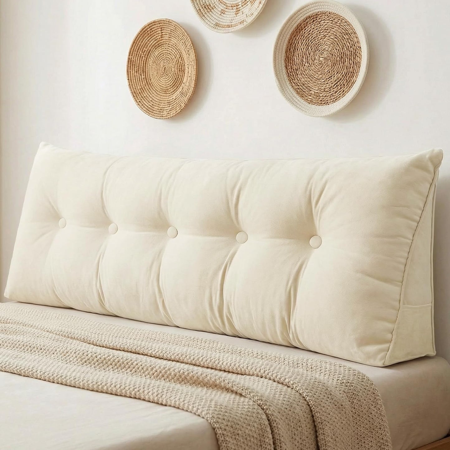 Triangular Wedge Reading Support Headboard Pillow with Removable Cover