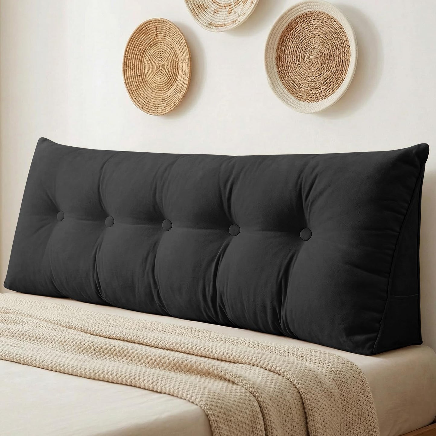 Triangular Wedge Reading Support Headboard Pillow with Removable Cover