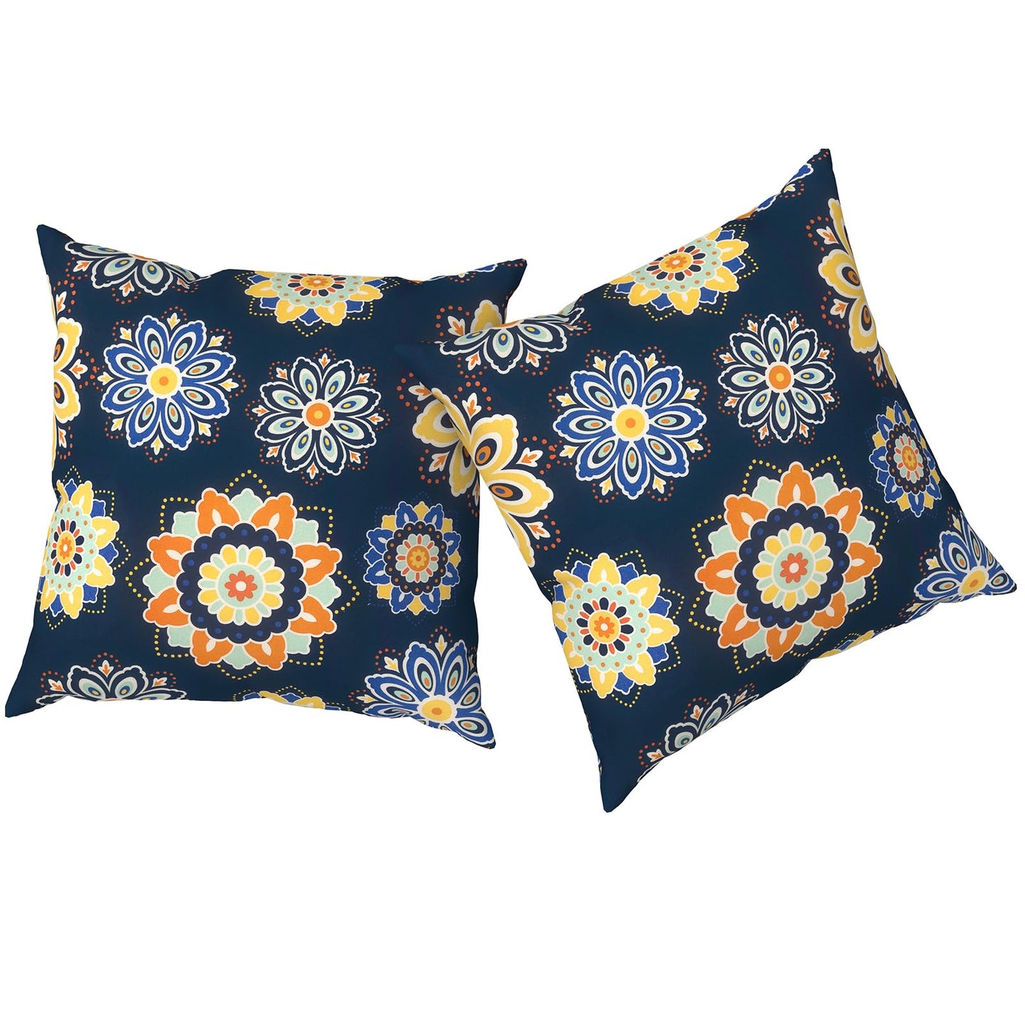 Outdoor Pillows for Patio Furniture 18x18 inch, Square Outdoor Throw Pillows with Inserts, Decorative Toss Pillows for Garden Couch Home Sofa Office Chair, Pack of 2, Clemens Noir Pink