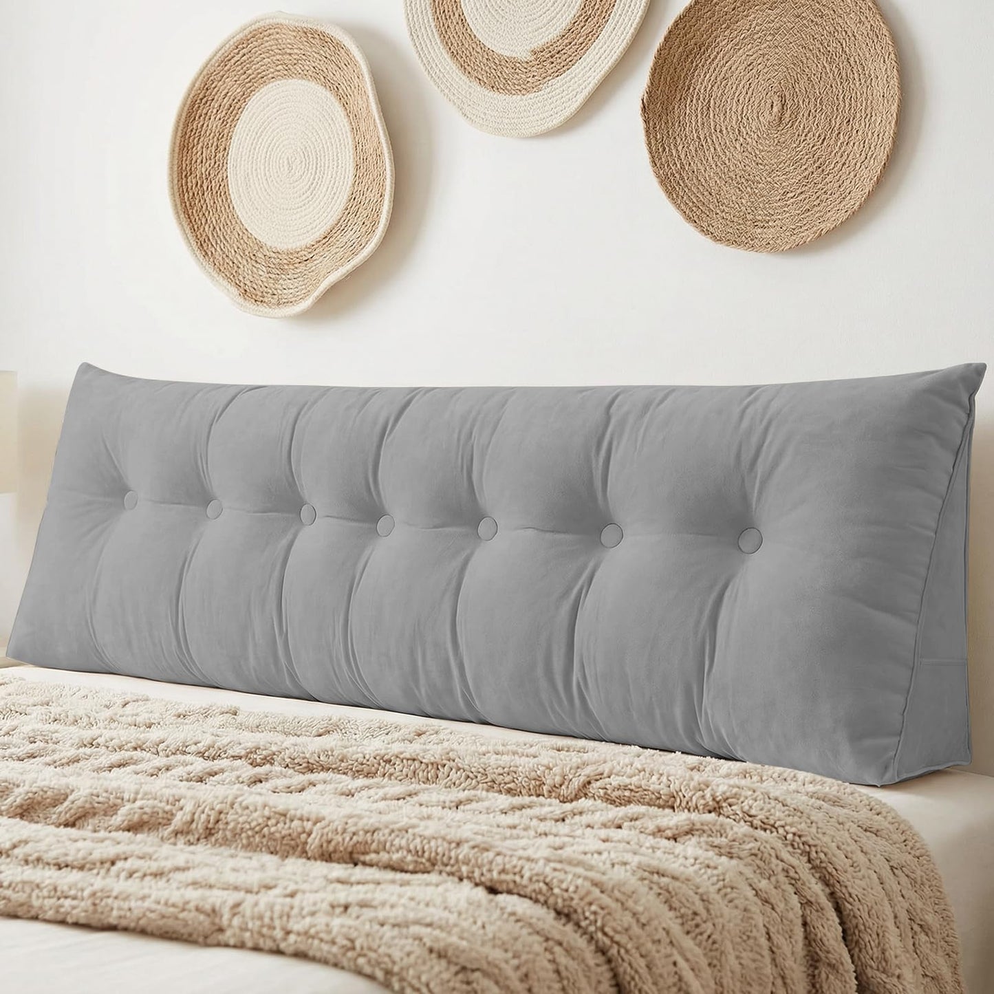 Triangular Wedge Reading Support Headboard Pillow with Removable Cover